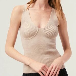 Alp N Rock Vigga Sweater tank, Size S, NWT. camel colored, flattering fit